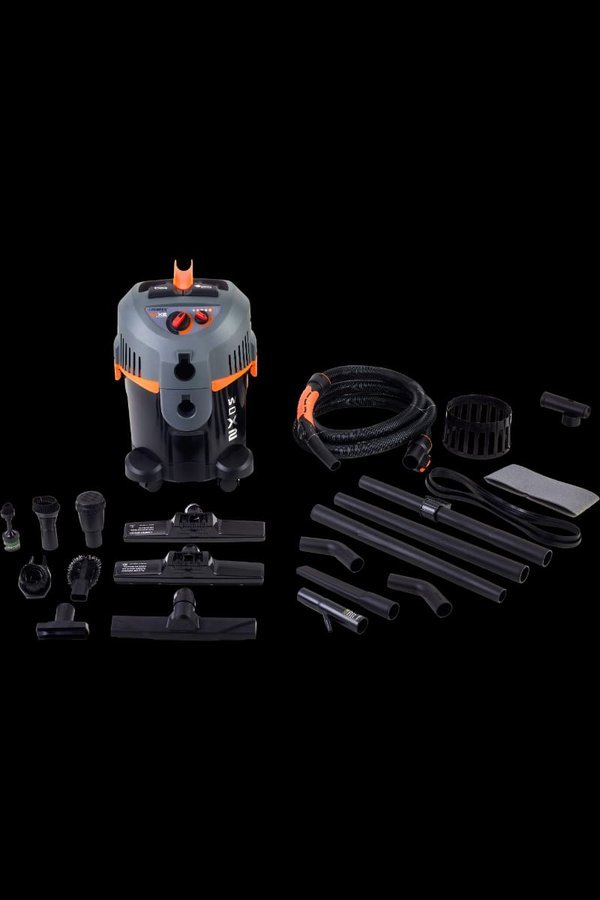 Forbes WDX2 vacuum cleaner with all accessories laid out